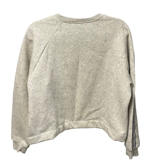 Maeve by Anthropologie Sporty Stripe Crewneck Sweatshirt Light Grey Womens Large - Picture 6 of 7